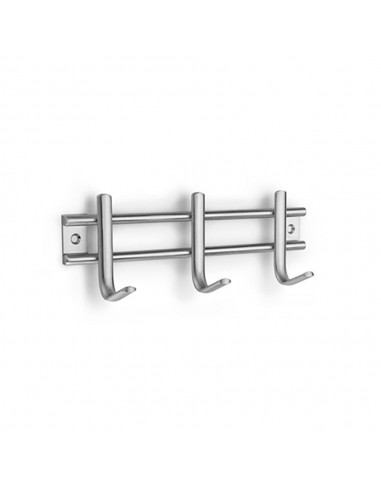Colgador de acero inoxidable 3 ganchos (blister)