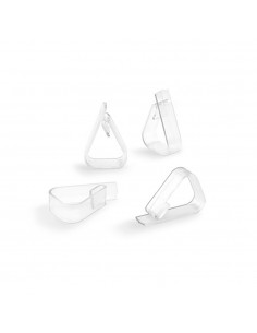 Pinza sujeta mantel transparente, blister 4 uds