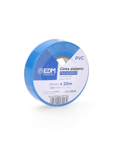 Cinta aislante 20m x19mm azul edm