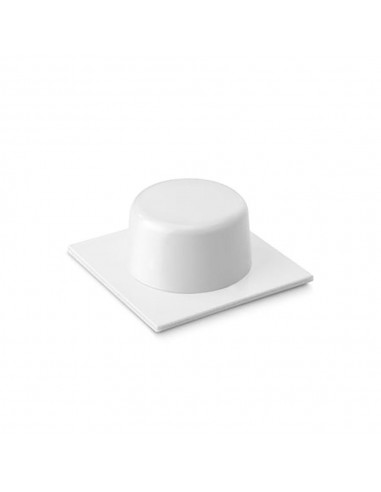 Tope de puerta, de pvc y base de metal con acabado blanco, fijación con adhesivo, 2 uds, blister