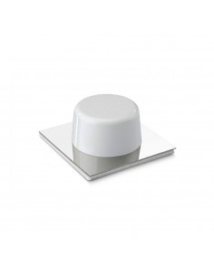 Tope de puerta, de pvc y base de metal con acabado blanco - cromo, fijación con adhesivo, 2 uds, blister