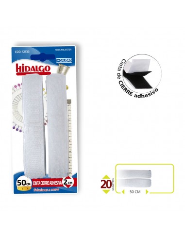 Blister cinta cierre adhesiva 2x50cm blanco hidalgo Blister cinta cierre adhesiva 2x50cm blanco hidalgo