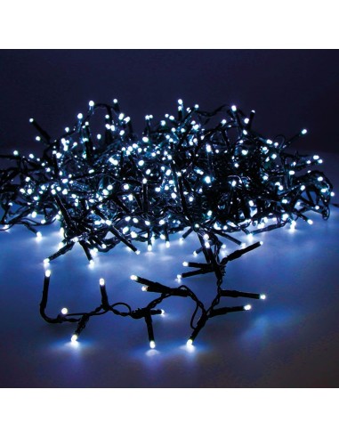 Guirnalda multifunción, uso exterior, led compact, azul, cable verde, 750 leds, 21 m
