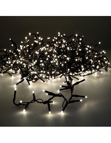 Guirnalda multifunción, uso exterior, led compact, blanco cálido, cable verde, 500 leds, 16 m