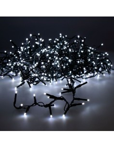 Guirnalda multifunción, uso exterior, led compact, blanco frío, cable verde, 750 leds, 21 m
