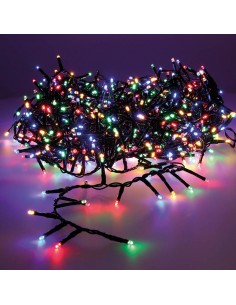 Guirnalda multifunción, uso exterior, led compact, multicolor, cable verde, 500 leds, 16 m