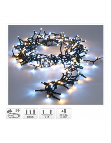 Guirnalda multifunción, uso exterior, snake, luz fría y cálida, 700 leds, 17 m