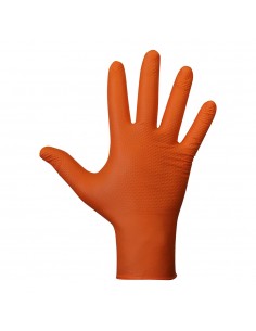 Guante agility grip nbr s/polvo naranja t7. caja 50 und. juba