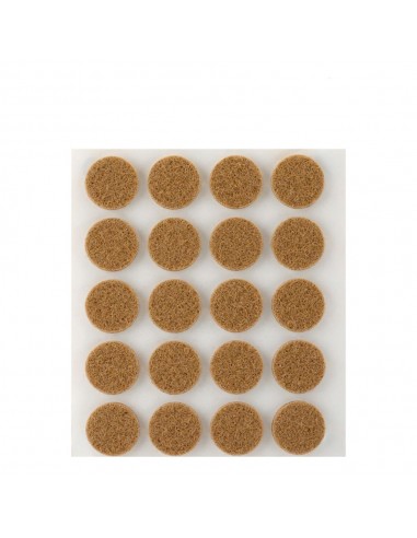 Fieltro adhesivo, circular, sintético, marrón, ø17 mm, 20 uds, blister