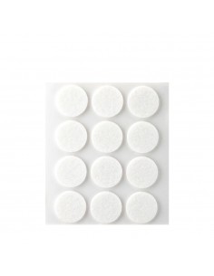 Fieltro adhesivo, circular, sintético, blanco, ø22 mm, 12 uds, blister