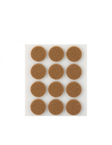 Fieltro adhesivo, circular, sintético, marrón, ø22 mm, 12 uds, blister