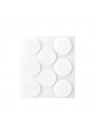 Fieltro adhesivo, circular, sintético, blanco, ø27 mm, 8 uds, blister
