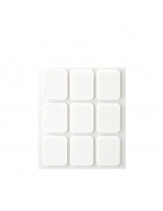 Fieltro adhesivo, cuadrado, sintético, blanco, 29 x 23 mm, 9 uds, blister