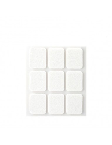 Fieltro adhesivo, cuadrado, sintético, blanco, 29 x 23 mm, 9 uds, blister
