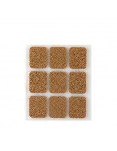 Fieltro adhesivo, cuadrado, sintético, marrón, 29 x 23 mm, 9 uds, blister
