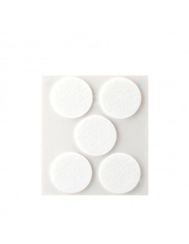 Fieltro adhesivo, circular, sintético, blanco, ø34 mm, 5 uds, blister