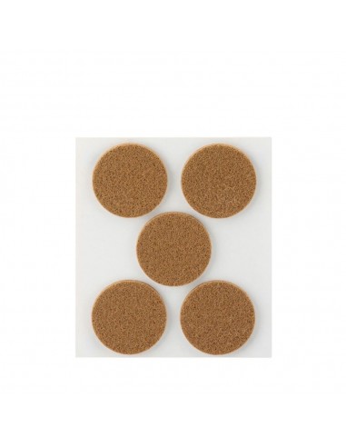 Fieltro adhesivo, circular, sintético, marrón, ø34 mm, 5 uds, blister