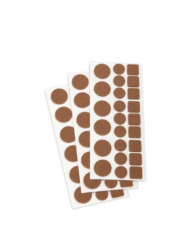 Fieltro adhesivo, 3 modelos, sintético, marrón, 72 uds, blister