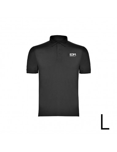 Polo negro talla-l manga corta bordado