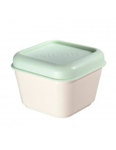 Recipiente para alimentos cuadrado tapa verde 0,33 l