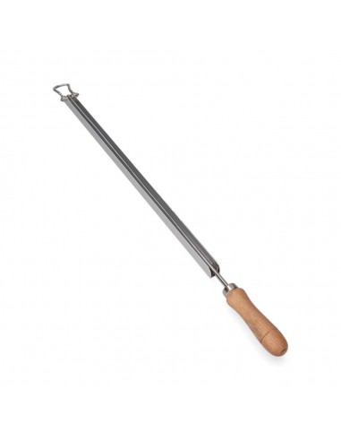 Varilla portaperiódicos aluminio con mango de madera
