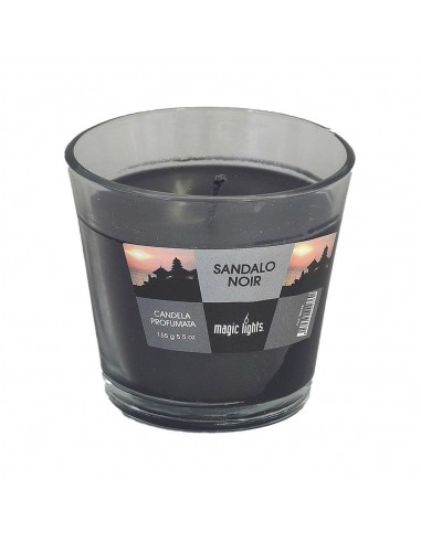 Vela perfumada en vaso de cristal sándalo 150g. magic lights