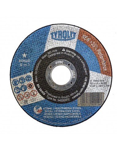 Disco corte acero inox 41c ø115 x 1,6 x 22,23 mm a46q-bfb