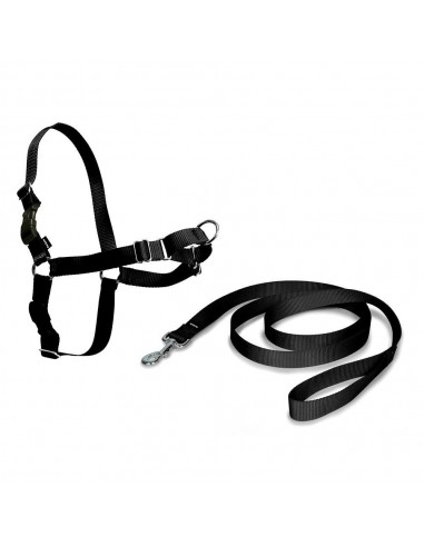 Arnés + correa, easy walk, negro, t - mediana, 56 - 81 cm