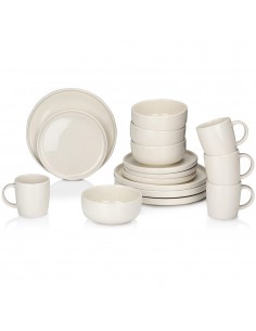 Vajilla crema cerámica 16 piezas