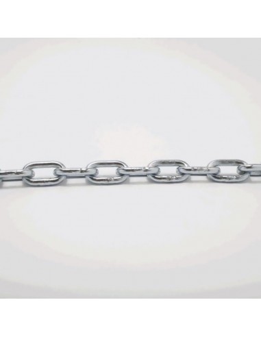 Cadena eslabones, de acero con acabado zincado, ø4 mm, bobina de 84 m