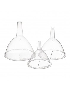 Embudos de plástico transparente ø10 cm / ø12 cm / ø12 cm, 3 uds