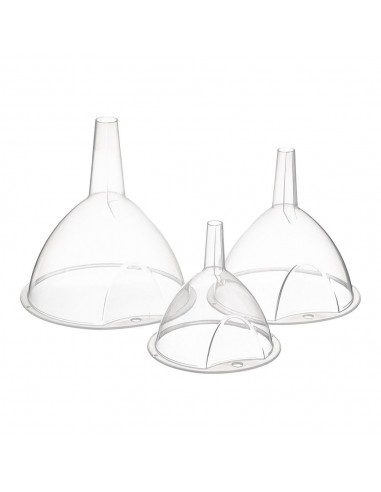 Embudos de plástico transparente ø10 cm / ø12 cm / ø12 cm, 3 uds