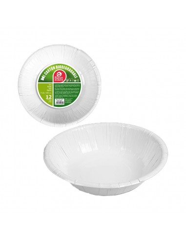 Bols de cartón blancos ø17cm, 12 uds