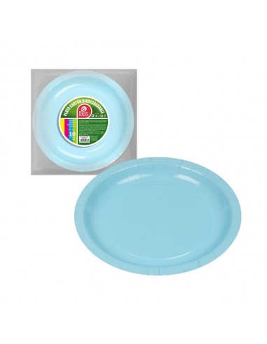 Platos de cartón azules ø20 cm, 10 uds