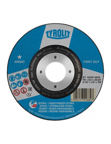 Disco desbaste 27c ø125 x 6 x 22,23 mm