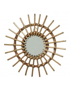 Espejo de mimbre con forma de sol, modelos variados, ø40 x 2,5 cm