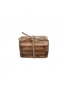 Posavasos de madera de mango modelo duko 10 x 10 x 5 cm 4 uds