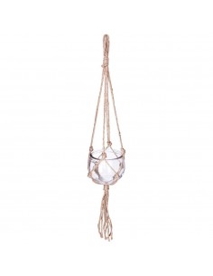 Bola de cristal y colgante de yute ø10,5 x 56 cm