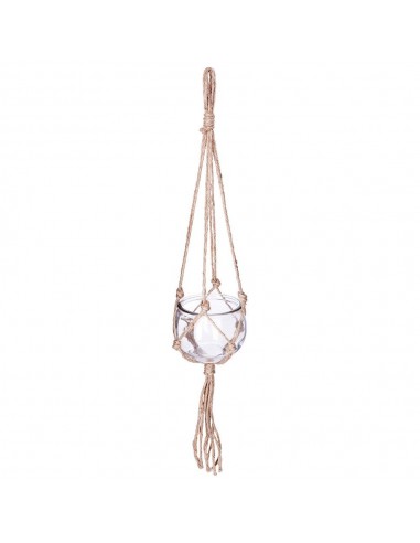 Bola de cristal y colgante de yute ø10,5 x 56 cm