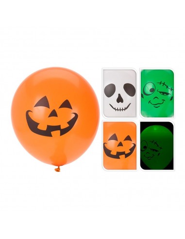Globos halloween con led, modelos variados, 3 uds