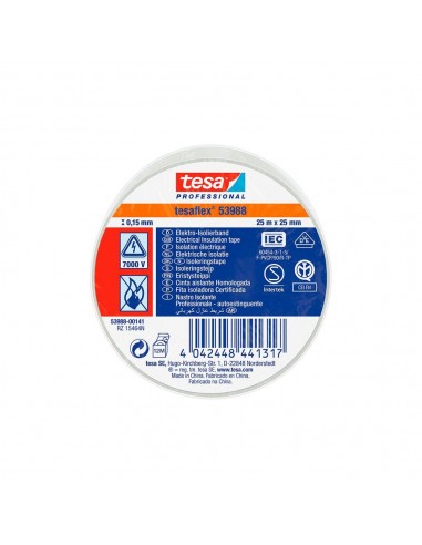 Cinta aislante homologada blanca 25 mm x 25 m