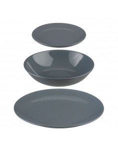 Vajilla 18 piezas color gris