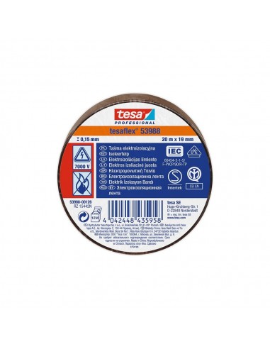 Cinta aislante homologada marrón 19 mm x 20 m