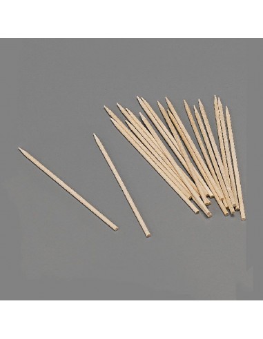 Pinchos de madera higiénicos 2 x 100 mm, blister 100 uds