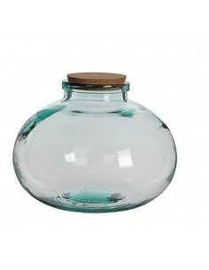 Bote de cristal redondo olly con tapón de corcho ø29 x 23 cm