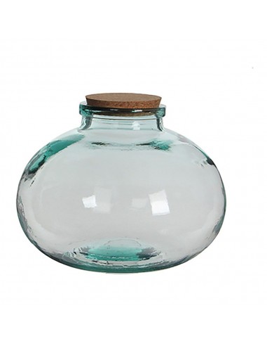 Bote de cristal redondo olly con tapón de corcho ø29 x 23 cm