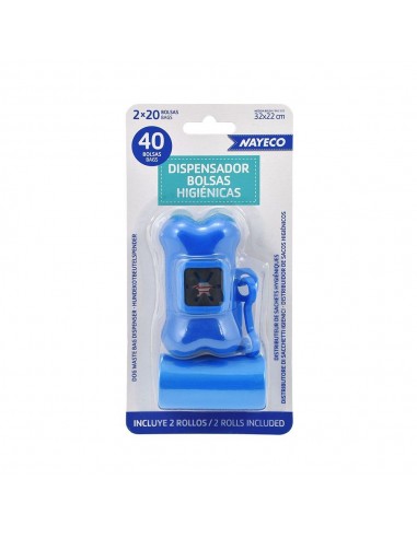 Portabolsas + rollo de 20 bolsas higiénicas colores surtidos 2 uds