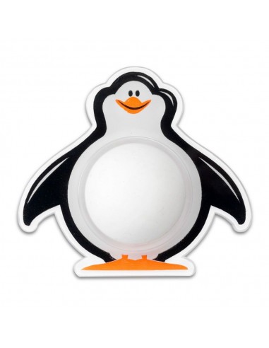 Tope de pared infantil adhesivo, modelo pingüino, 61 x 55 x 18 mm, blister