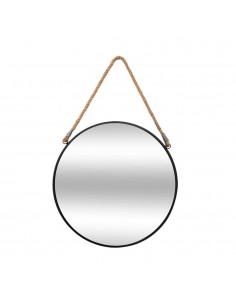Espejo redondo de metal con cuerda, eden, ø38 cm