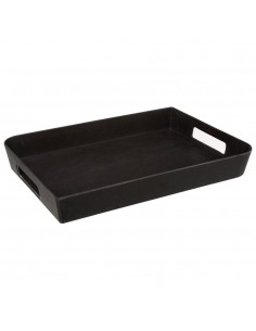 Bandeja de melamina negra coleccion noir kitchen 35 x 25 cm
